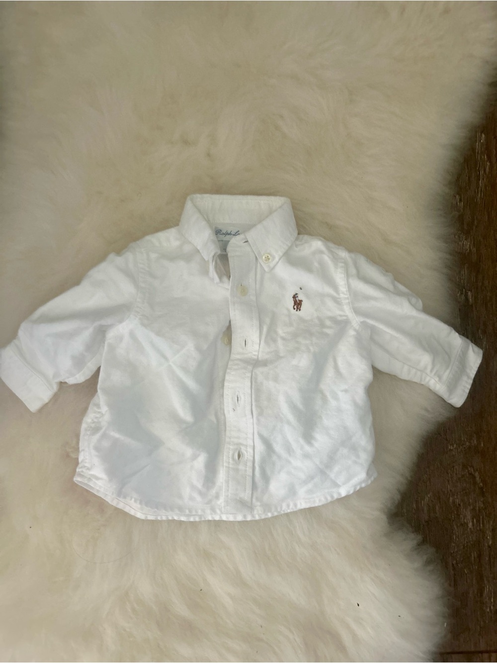 Ralph Lauren White Button-Down Shirt with Pony Logo